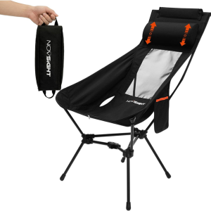 High Back Folding Camping Chair w/Pillow