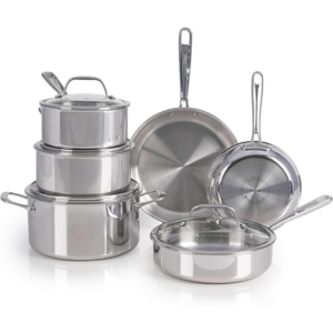 T-fal 10-Piece Tri-Ply Stainless Steel Cookware Set