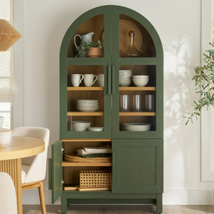 Better Homes & Gardens Glass Door Arched Storage Cabinet