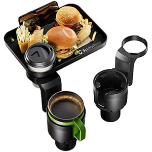 2-Pack Car Cup Holder Expander w/Tray