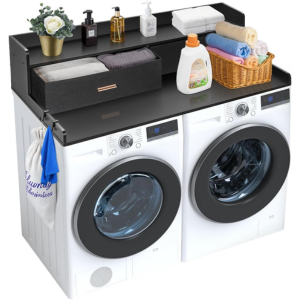 2-Tier Wood Washer Dryer Countertop Organizer