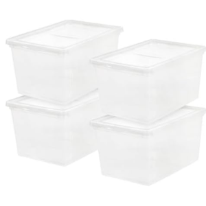 IRIS 4-Pack 58Qt. Stackable Storage Bins
