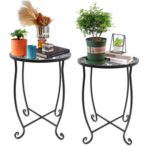 2-Pack Metal Patio Side Tables