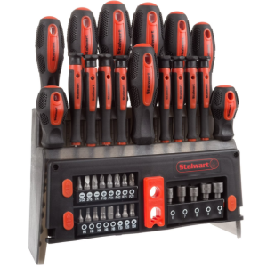Stalwart 39-Piece Magnetic Screwdriver Tool Kit w/Storage Rack