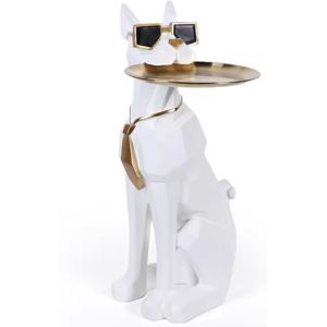 Resin Dog Sculpture Side Table