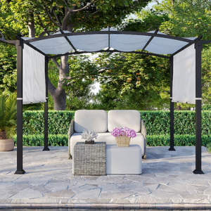 Steel 10'' Pergola w/Adjustable Canopy