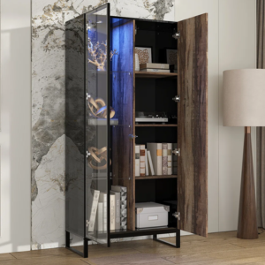 Illuminated Glass-Door Display Cabinet