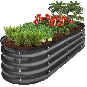 Outdoor 4' Metal Raised Garden Bed