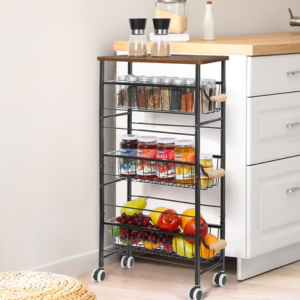 3-Tier Rolling Storage Cart w/Sliding Baskets