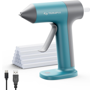 Tilswall Rechargeable Cordless Hot Glue Gun w/20-Glue Sticks