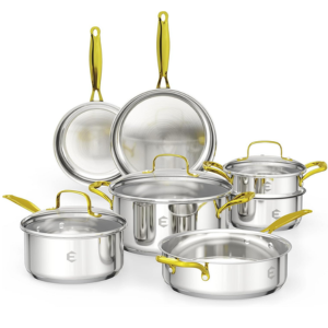 Stainless Steel 26-Piece Tri-Ply Pots & Pans Set
