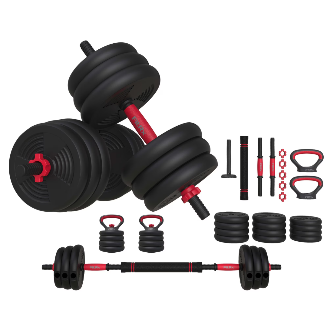 FitRx 60lb Adjustable Interchangeable Dumbbell Set