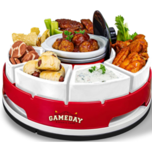Nostalgia Game Day 6-Tray Lazy Susan Server
