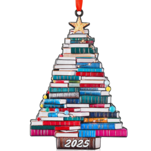 Metal Book Christmas Tree Ornament