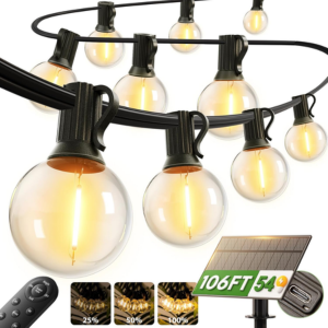 Solar 100' String Lights w/Remote