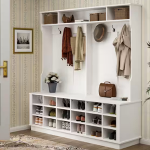 Wood 3-in-1 Hall Tree w/Shoe Storage Bench