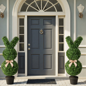 2-Pack 36'' Artificial Boxwood Easter Bunny Topiary