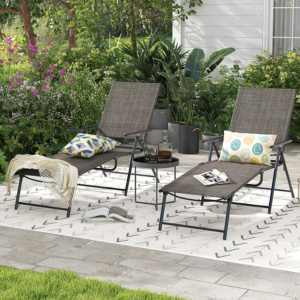 Giantex 2-Pack Outdoor Lounge Chairs w/Footrest