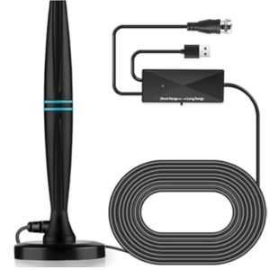 Indoor TV Antenna w/Signal Booster & 18' Cable