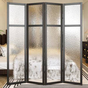 Winston Porter 4-Panel Frosted Acrylic Room Divider