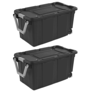 2-Pack Sterilite 40Gal Wheeled Industrial Totes