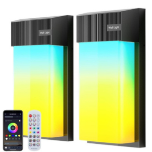 2-Pack Smart RGBWW LED Outdoor Wall Lights