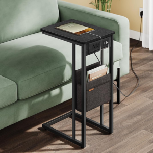 Vasagle C-Shaped Side Table w/Charging Station