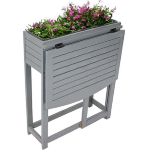 Acacia Wood Raised Garden Bed w/Shelf