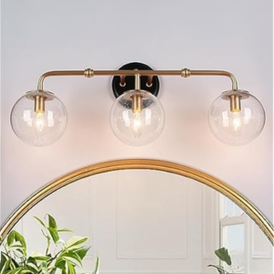 3-Light Bathroom Glass Vanity Fixture