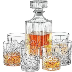 7-Piece Whiskey Decanter & Glass Set