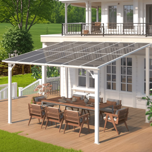 Outdoor 10' x 12' Wall Mount Hardtop Aluminum Gazebo