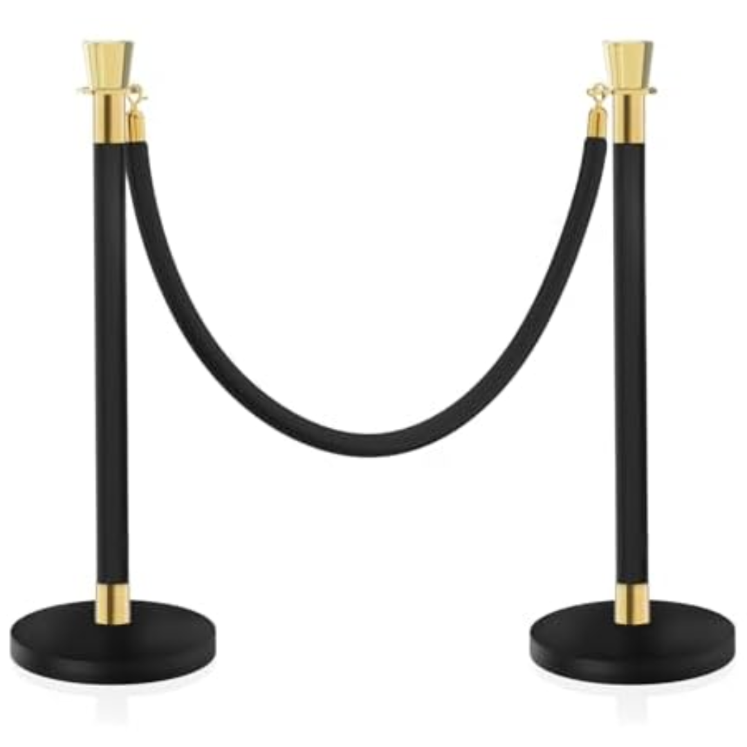2-Pack Stanchions & Velvet Ropes Control Barrier