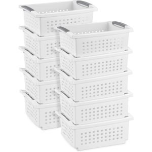 Sterilite 10-Pack Stackable Plastic Storage Baskets