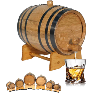 2L Whiskey Barrel w/Wood Stand