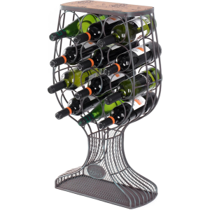 Freestanding Vintage Wood Wine Rack