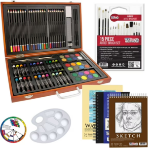 U.S. Supply 102-Piece Deluxe Art Set w/Wooden Case