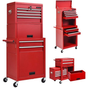 Goplus Metal 3-in-1 Rolling 6-Drawer Tool Chest