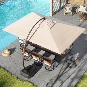 Outdoor 13' Aluminum Cantilever Umbrella w/Base