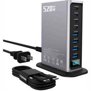 8-Port 520W USB-C Fast Charging Station