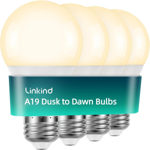 Linkind 4-Pack Dusk to Dawn Light Bulbs