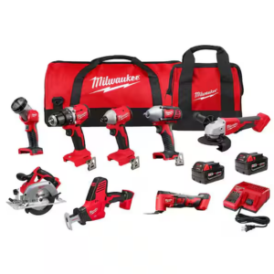 Milwaukee M18 18V Cordless 8-Tool Kit w/2 Batteries