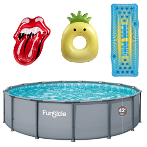 Funsicle 15' Oasis Above Ground Swimming Pool w/Floats & Games