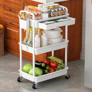 3-Tier Rolling Utility Cart Organizer