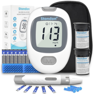 Blood Glucose Monitor Kit w/100 Test Strips & 100 Lancets