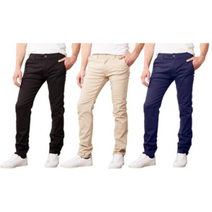 3-Pack Men's Stretch Classic Chino Pants