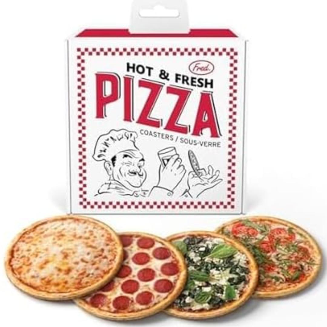 Set of 4 Genuine Fred Pizza Coasters