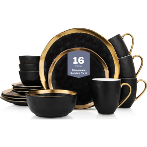 Stone Lain Porcelain 16-Piece Dinnerware Set