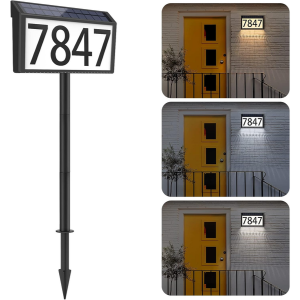 Solar LED Illuminated House Address Sign