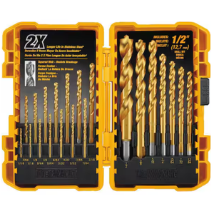 DeWalt 21-Piece Titanium Nitride Drill Bit Set