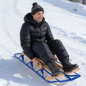 Wood 54'' Snow Sled w/Steering Bar